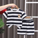 Stylish Bear Striped Cool Boys Co-ord Set for boys