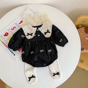 Ju Ju Jam's Coordinated Black Romper and Dress Ensemble for Children