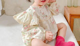 Blossom & Bow Matching Romper and Dress for Girls by Ju Ju Jam - Charming set with floral prints and bow details for a stylish look.