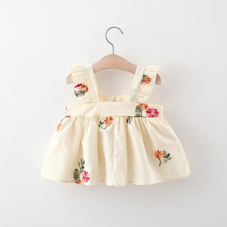 Blossom-Themed Elegant Girls Dress - Lovely baby girl dress with a touch of elegance and charming blossom embellishments, perfect for celebrations, available at Ju Ju Jam.
