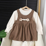 Brown Plaid Girls Dress with Top by Ju Ju Jam