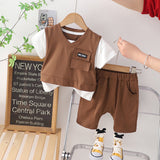 Brown Vest Style Boys Set by Ju Ju Jam