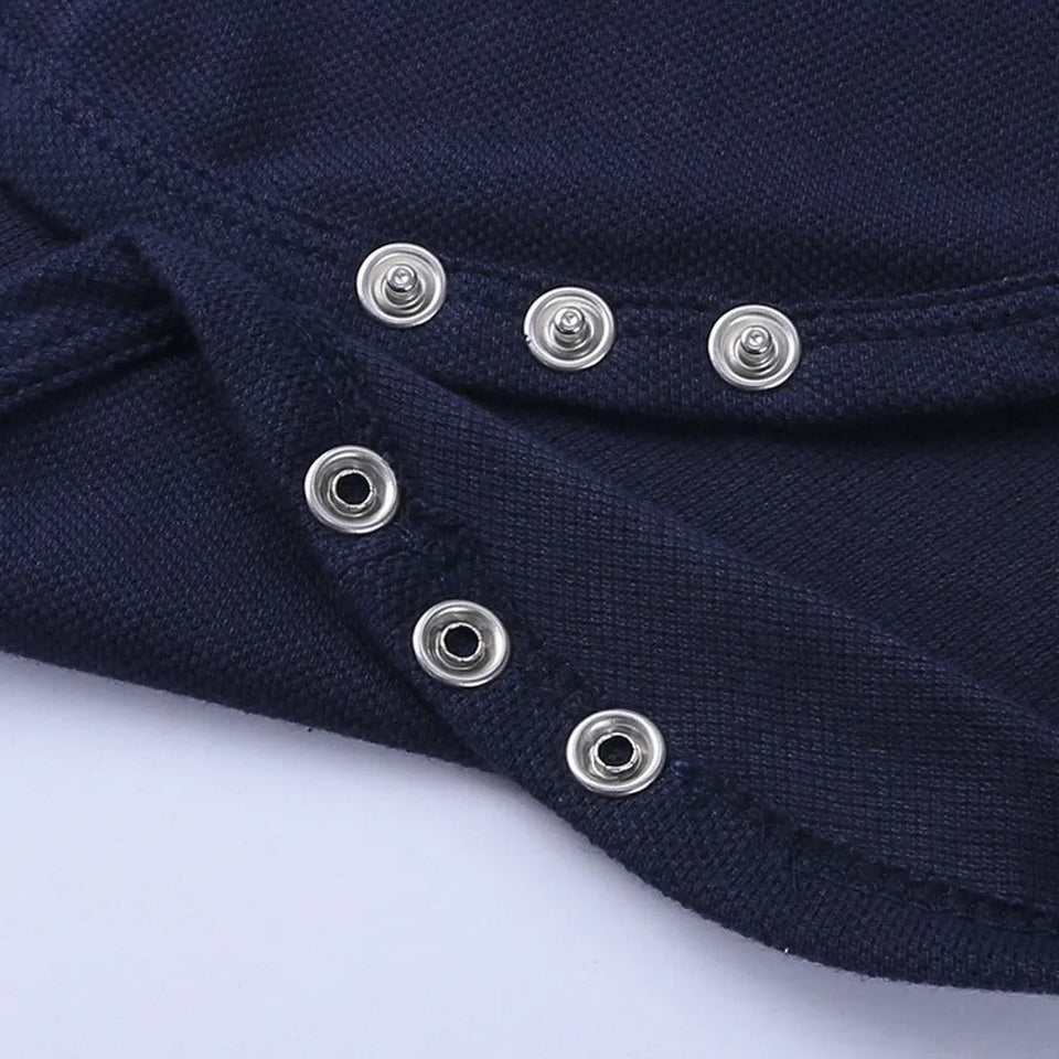 Classic Blue Polo Baby Boy Romper