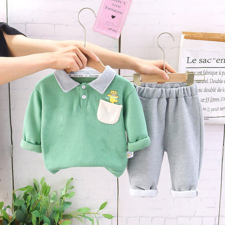 Classy Collared T-shirt and Pant Boys Set by Ju Ju Jam