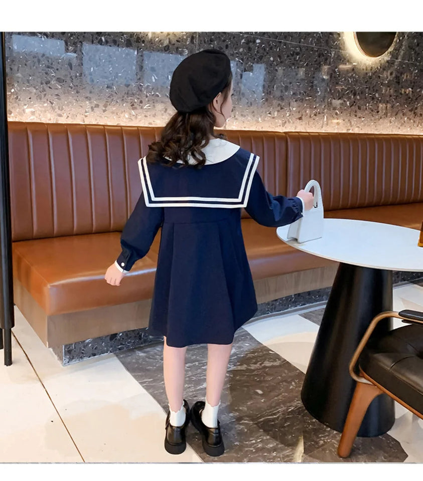 Oversized Collared Girls Dress - Classic and trendy design for baby girls, featuring an oversized fit and a stylish collar, found at Ju Ju Jam.