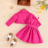 Vibrant Girls Dress with Coat Set