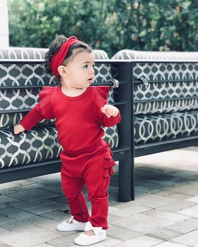 Ju Ju Jam baby girls ribbed romper and matching headband set – stylish and cozy design for a relaxed, comfy fit.