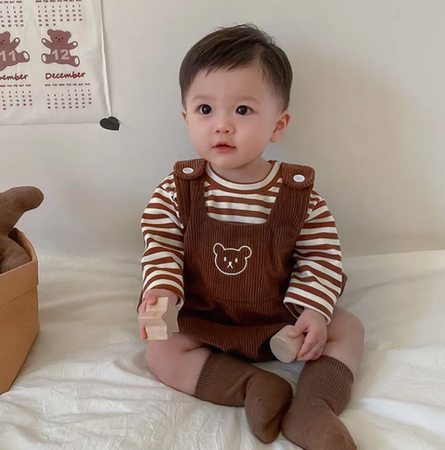 Corduroy Dungaree Romper Set by Ju Ju Jam - Cute and cozy romper for boys and girls.