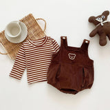 Boys and Girls Corduroy Dungaree Romper Set by Ju Ju Jam - Versatile romper set made from soft corduroy