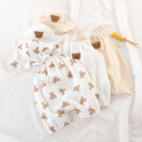 Ju Ju Jam Cotton Gauze Jumpsuit for Newborn Girls - Lightweight and comfortable baby outfit.