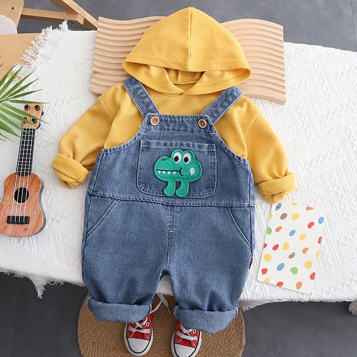Cozy denim boys and girls jumpsuit with hoodie by Ju Ju Jam