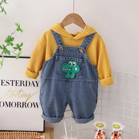 Ju Ju Jam stylish denim jumpsuit with hoodie, designed for boys and girls