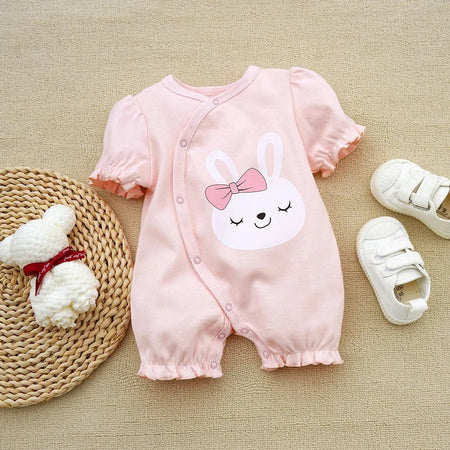 Bunny Bow Baby Girls Romper