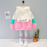 Cute color-blocked girls hoodie set by Ju Ju Jam