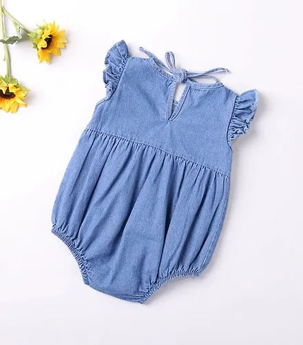 Denim Romper for Boys and Girls by Ju Ju Jam - Classic and chic outfit for kids with matching denim style.