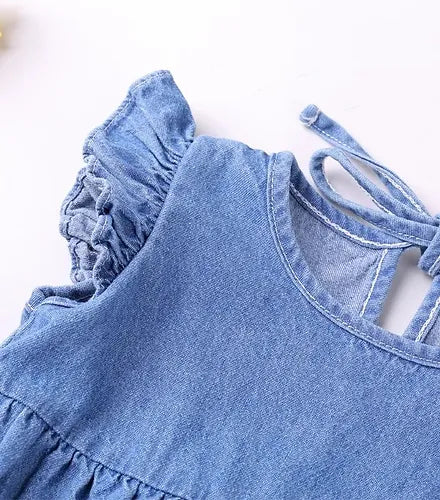 Ju Ju Jam Matching Denim Romper - Unisex romper with a stylish denim look for boys and girls