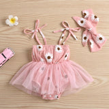 Ju Ju Jam Baby Girls Lace Romper Dress with Hat - Sophisticated lace romper with a coordinating hat.