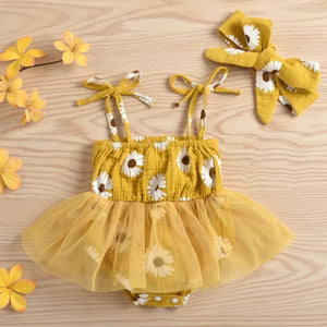 Ju Ju Jam Lace Romper Dress with Hat - Graceful baby girl’s outfit featuring elegant lace and matching headwear