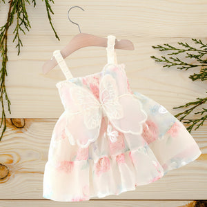 Floral Fairy Wings Girls Dress