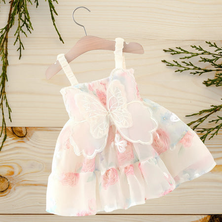 Floral Fairy Wings Girls Dress