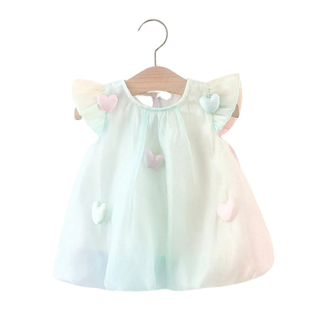 Shaded 3D Hearts Girls Dress