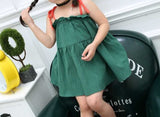 Elegant Green Dress with Tie Sleeves - Delightful dress for baby girls with adjustable tie sleeves and a rich green hue, perfect for any occasion, found at Ju Ju Jam.