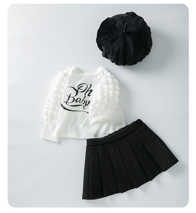 Mini Stylish Girls Top & Skirt Set with Hat by Ju Ju Jam, displayed with matching shoes for an adorable complete look.