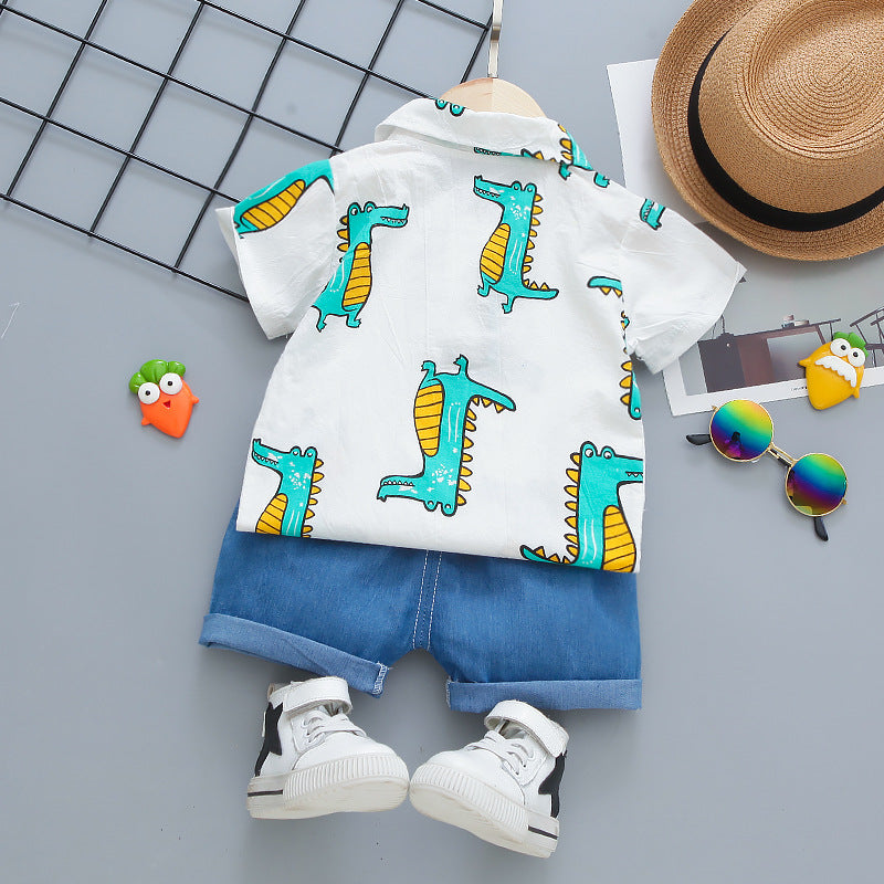 Ju Ju Jam's Yellow Dino Shirt and Bottom Set - Bright and fun outfit for little ones