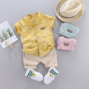 Ju Ju Jam Words Printed Shirt and Shorts Set: Stylish and Comfortable Kids Wear