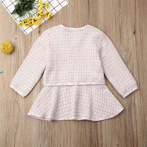 Adorable Fall Plaid Dress in Pretty Pink with Matching Jacket by Ju Ju Jam