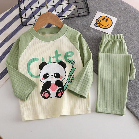 Charming Cute Panda-themed baby girls' pyjama set by Ju Ju Jam, designed to keep your little one cozy and happy.