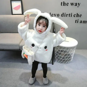 Ju Ju Jam White Bunny Hoodie Dress with Bunny Bag, designed with a cozy hoodie and playful bunny-themed accessories.