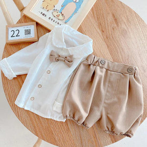 Handsome Baby Boys Outfit - Ju Ju Jam's shirt and pant set for a dapper and sophisticated appearance.