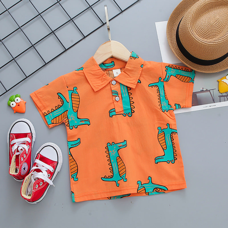 Ju Ju Jam's Yellow Dino Shirt and Bottom Set - Vibrant and cheerful attire for young dinosaur lovers