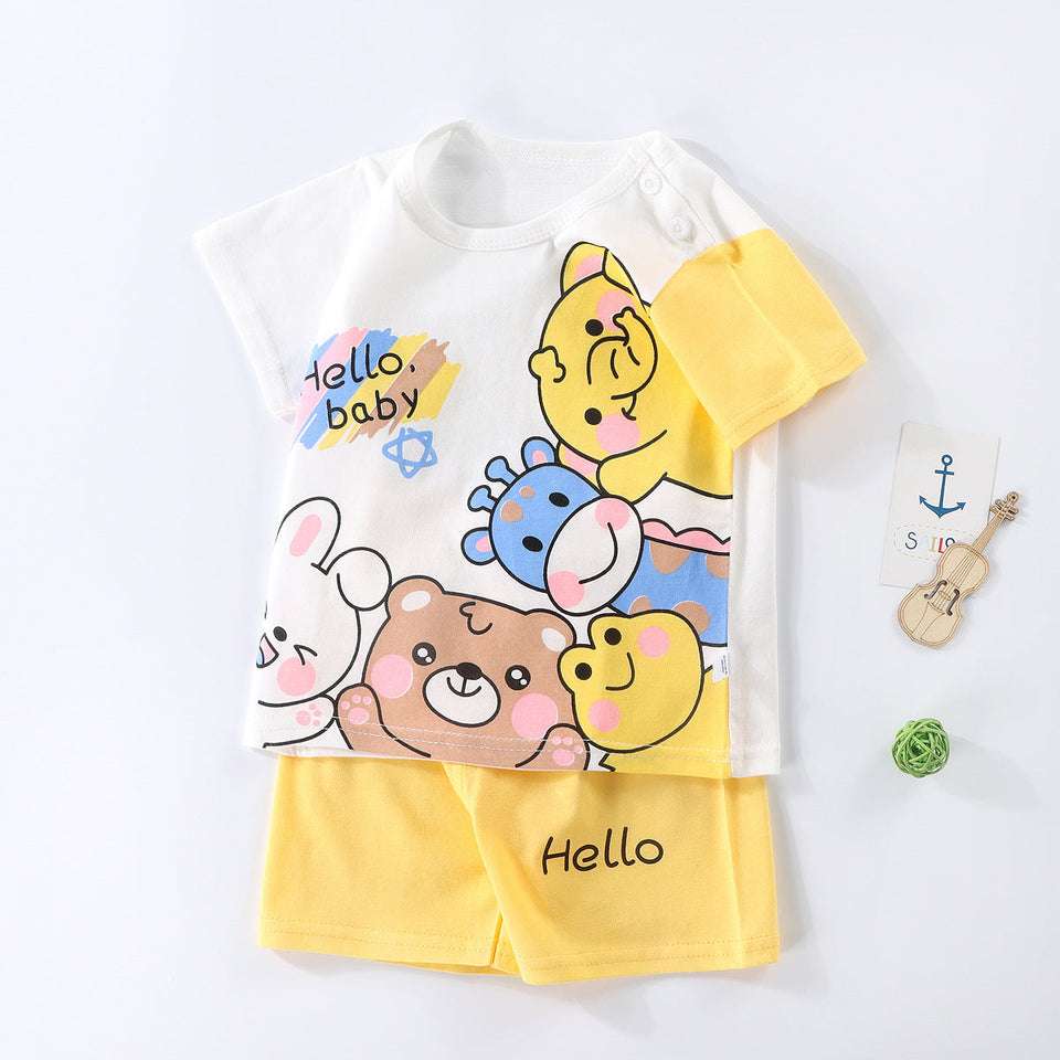 Hello Animals Boys T-shirt and Shorts Set by Ju Ju Jam