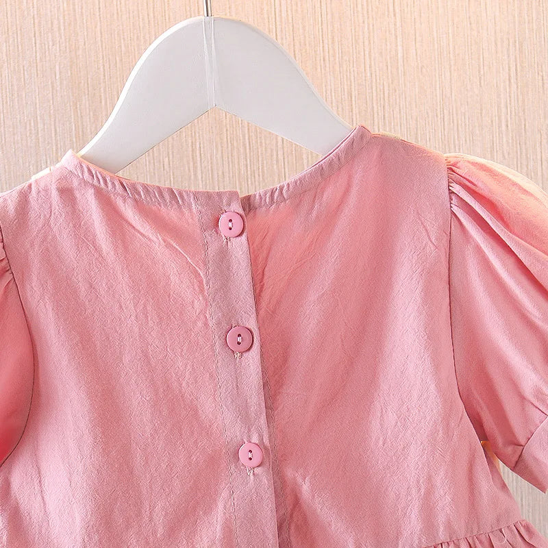 Girls' jacket-style dress with elegant puff sleeves from Ju Ju Jam