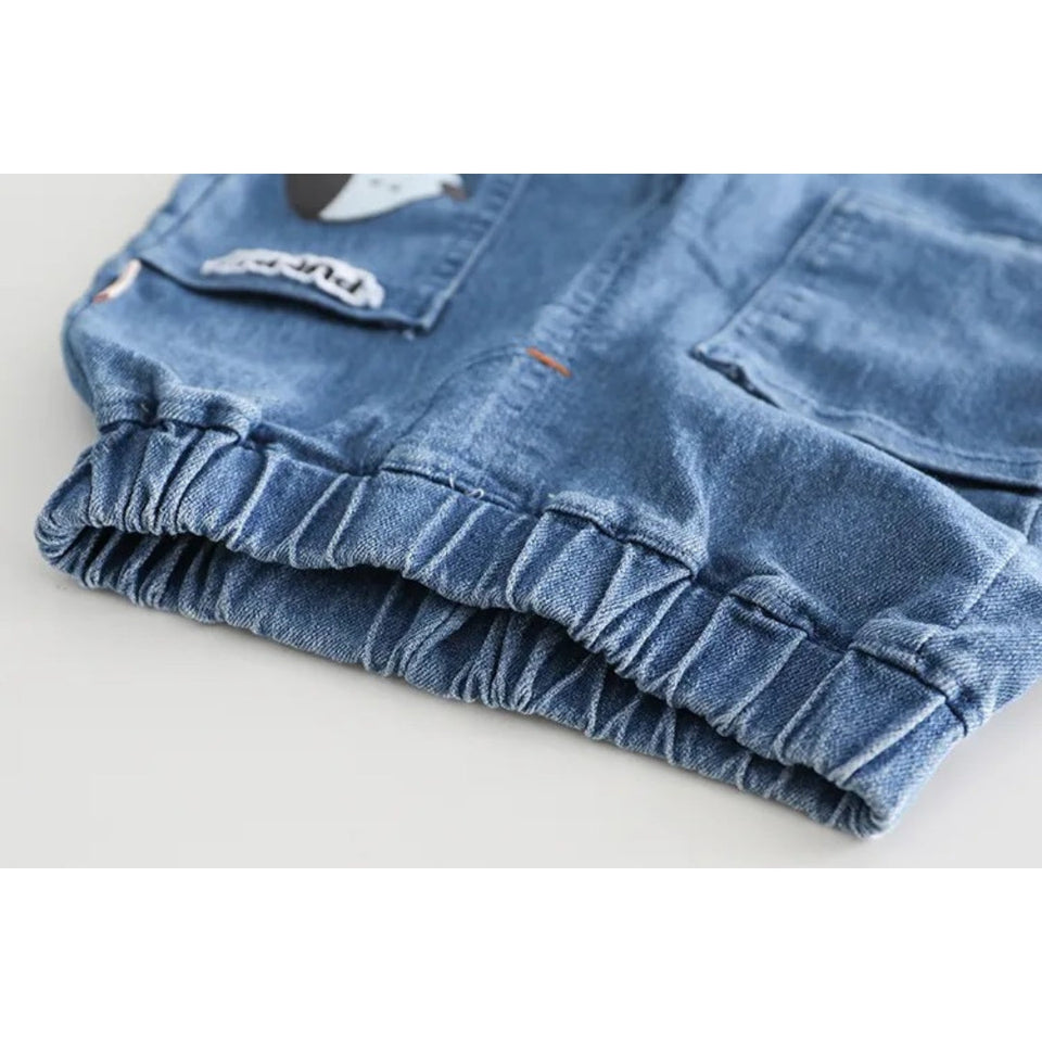 Cute Puppy Girls and Boys Sweatshirt and Denim Set