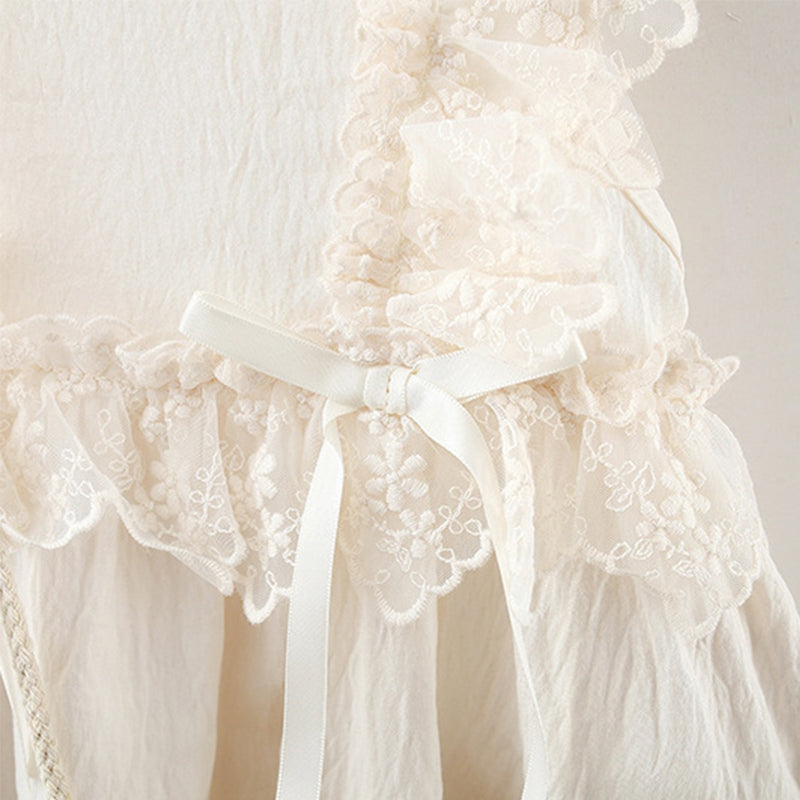 Lace Girls Calm Dress With Sling Bag