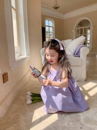 Minimalist Lavender Simplicity Girls Dress - Perfectly crafted for baby girls, combining comfort and style, at Ju Ju Jam.