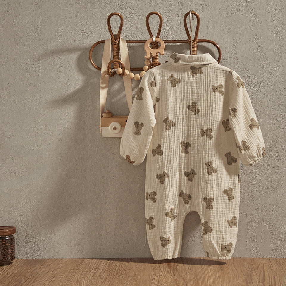 Ju Ju Jam Baby Romper: Long Sleeves Teddy Design for Comfort and Style