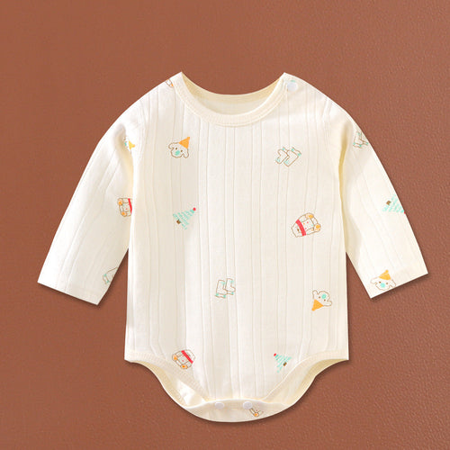 Baby boy and girl in a Minimalist Fun romper from Ju Ju Jam.