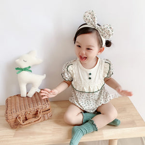 Baby Girls Comfy Romper with Hairband