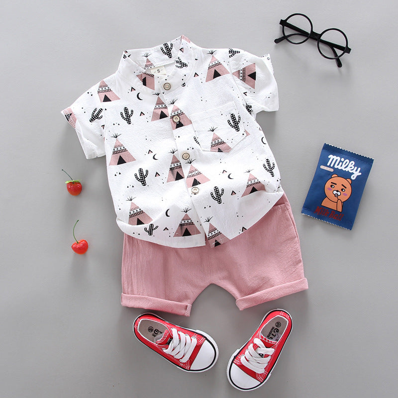 Ju Ju Jam Pink Dreams boys' clothing set, featuring a soft pink shirt and matching pants for a stylish look.