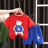 Ju Ju Jam boys' set featuring a red bear design and a 3D bag