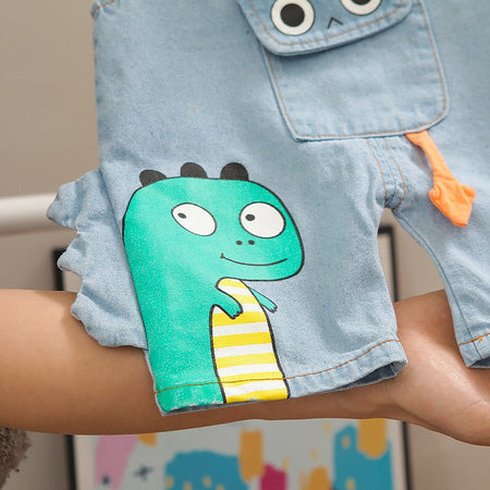 Stylish Funky Dino Boys Suspender Jumpsuit - Ju Ju Jam Collection