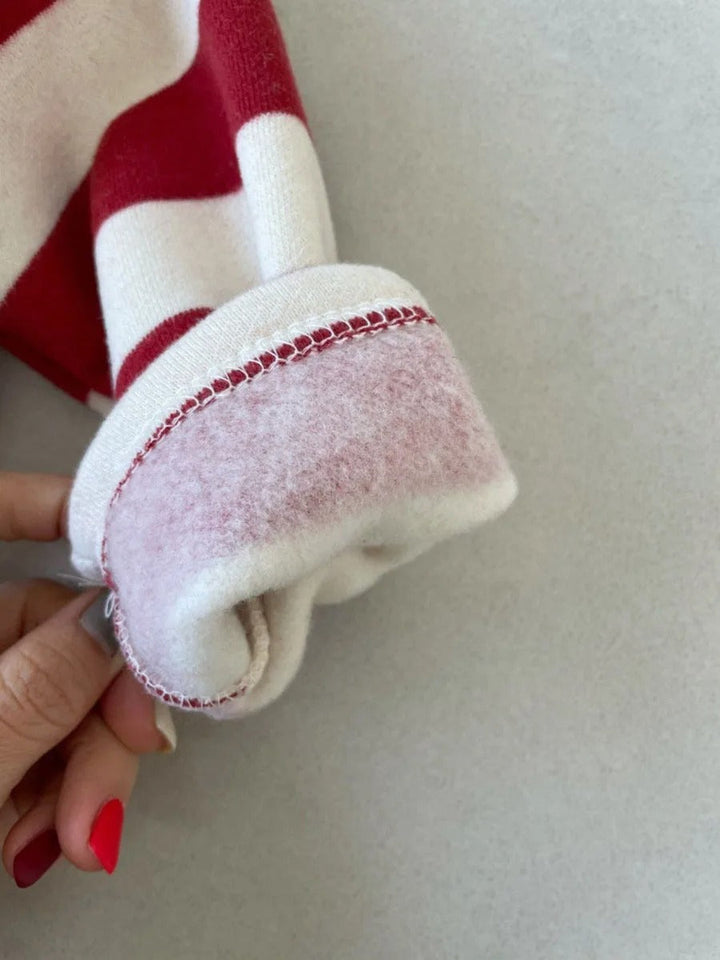 Ju Ju Jam Christmas romper with a Santa design and cap, ideal for baby boys and girls this holiday season.