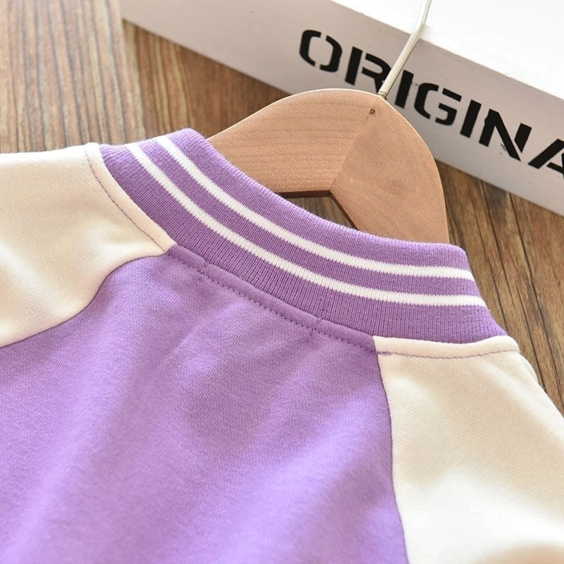 Stylish Pretty Purple Bomber Jacket for girls from Ju Ju Jam – lightweight, vibrant, and ideal for everyday wear.