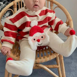 Ju Ju Jam Santa Baby romper set with matching cap, perfect for boys and girls during Christmas celebrations.