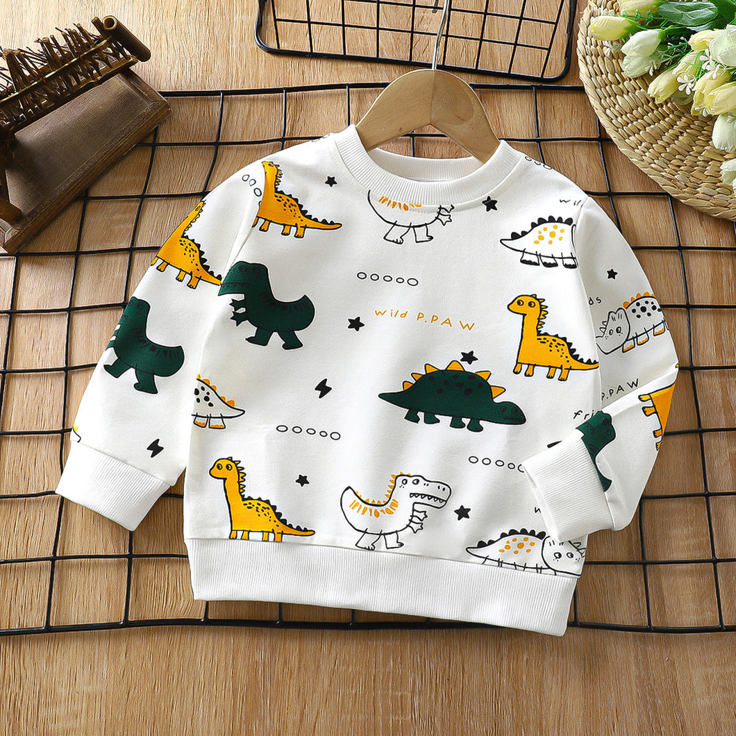 Little Jurassic Joy boys' and girls' T-shirt with a fun dinosaur graphic - Ju Ju Jam