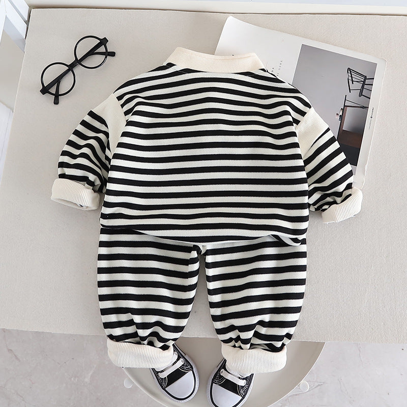 Boys' striped astronaut bear set by Ju Ju Jam, combining a bear-themed top with matching striped shorts for a cute and comfortable outfit.